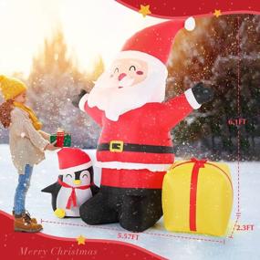 img 2 attached to 6 FT Inflatable Santa With LED Lights - Perfect Christmas Decorations For Outdoor Yard, Garden, Patio & Lawn Party!