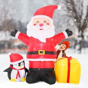img 3 attached to 6 FT Inflatable Santa With LED Lights - Perfect Christmas Decorations For Outdoor Yard, Garden, Patio & Lawn Party!