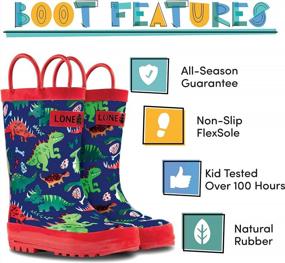 img 3 attached to Trendy And Durable Rain Boots For Toddlers And Kids With Convenient Handles And Playful Patterns - Lone Cone