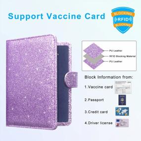 img 2 attached to Travel In Style With ACdream'S Glitter Purple Passport And Vaccine Card Holder Combo