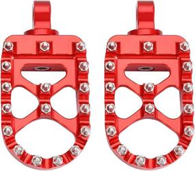 img 2 attached to Goldfire 1 Pair Black CNC Wide Foot Pegs 360° Roating MX Chopper Bobber Style Fits For HD Dyna Sportster Fatboy Iron 883 (Red)