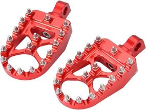 img 1 attached to Goldfire 1 Pair Black CNC Wide Foot Pegs 360° Roating MX Chopper Bobber Style Fits For HD Dyna Sportster Fatboy Iron 883 (Red)