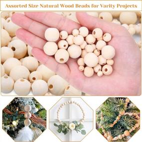 img 1 attached to 1100Pcs Wood Beads For Crafts, PAXCOO Wooden Beads Assorted Size Unfinished Natural Round Woode Beads For Craft Garland, 6 Sizes (20Mm, 16Mm, 12Mm, 10Mm, 8Mm, 6Mm)