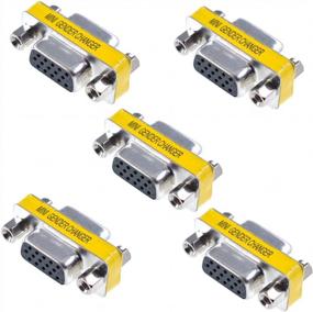 img 4 attached to 5-Pack Oiyagai HD DB15 VGA Female To Female Coupler For Null Modem Serial Cable Gender Change
