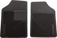 🏆 husky liners heavy duty floor mats, front, black - 2 pcs - compatible with 1980-2005 buick century, 1980-1990 buick electra, 1980-2004 buick lesabre logo