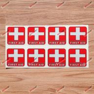 🩹 8 pack reflective first aid symbol cross universal red decal vinyl stickers - 2 inches - for car, boat, laptop case логотип