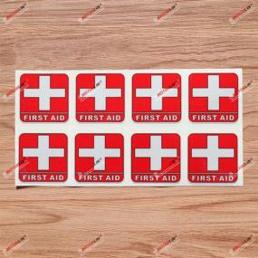 img 4 attached to 🩹 8 Pack Reflective First Aid Symbol Cross Universal Red Decal Vinyl Stickers - 2 Inches - for Car, Boat, Laptop Case