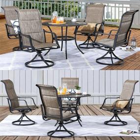 img 2 attached to 5-Piece Swivel Rocker Outdoor Dining Set With Round Metal Table And All-Weather Frame In Grey By PatioFestival