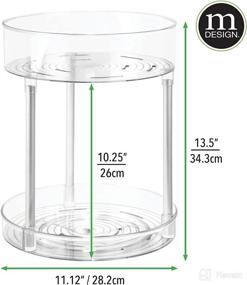 img 1 attached to 💄 mDesign Clear/Silver Spinning Makeup Organizer - 2-Level Lazy Susan Turntable Storage Bin for Bathroom Vanity Countertops and Cabinets