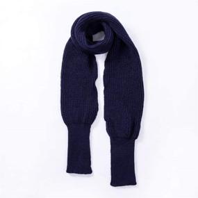 img 2 attached to Autumn Sweater Multi Use Knitted Sleeves Women's Accessories via Scarves & Wraps