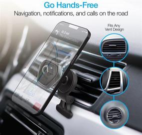 img 2 attached to 📱 Enhanced Car Air Vent Phone Mount &amp; Device Holder [Hands-Free] Compatible with iPhone 13/12/11/Pro/Max, Galaxy S22/S21/S20, Note 20/10 &amp; More by Naztech MagBuddy Elite