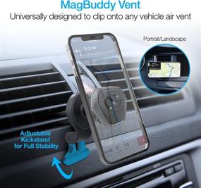 img 3 attached to 📱 Enhanced Car Air Vent Phone Mount &amp; Device Holder [Hands-Free] Compatible with iPhone 13/12/11/Pro/Max, Galaxy S22/S21/S20, Note 20/10 &amp; More by Naztech MagBuddy Elite