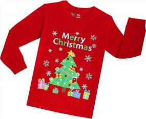 img 3 attached to Украсьте залы очаровательными рождественскими пижамами для девочек - идеальный подарочный набор для детской хлопковой одежды для сна