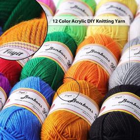 img 3 attached to Fuyit Assorted Colors Acrylic Yarn Skeins With Crochet Hooks - Perfect For Knitting And Crafting