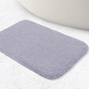 img 4 attached to Soft And Absorbent Bath Mat For Bathroom, Non-Slip Microfiber Fluffy Rug, Machine Washable - Baby Lavender, 16"X24" By VANZAVANZU