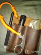 img 1 attached to Chestnut Leather EDC Sheath Pocket Organizer For 4.5" Knife, Flashlight, Pen Loop & More. review by Bubba Ott