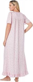 img 2 attached to Dreams & Co. Women'S Plus Size Long Floral Print Cotton Gown Pajamas