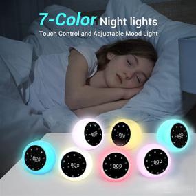 img 2 attached to 🔊 Enhanced White Noise Machine: 20 Soothing Sounds, Dual Alarm, Night Light - Ideal for Babies and Adults - Touch Control Sound System