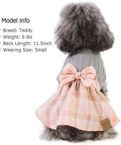 img 2 attached to Stylish KYEESE Plaid Dog Dress with Bowtie: A Charming Sweater Dress for Small Dogs in Fall/Winter