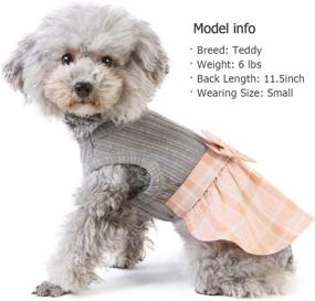 img 1 attached to Stylish KYEESE Plaid Dog Dress with Bowtie: A Charming Sweater Dress for Small Dogs in Fall/Winter