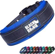 🐾 black rhino - ultra soft neoprene padded dog collar for all breeds - heavy duty adjustable reflective weatherproof comfort collar logo