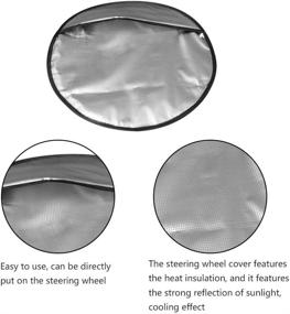 img 1 attached to 🔆 Stay Cool with Steering Wheel Sun Shade Cover: Heat-Blocking Aluminum Foil Steering Wheel Cover for SUV Truck Van