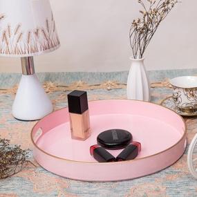 img 3 attached to Добавьте каплю розового цвета с современной круглой подноской MAONAME - стильной и универсальной для вашего домашнего декора.