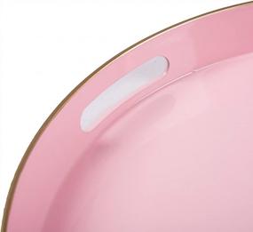 img 1 attached to Добавьте каплю розового цвета с современной круглой подноской MAONAME - стильной и универсальной для вашего домашнего декора.