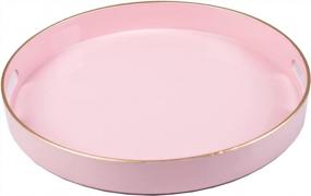 img 4 attached to Добавьте каплю розового цвета с современной круглой подноской MAONAME - стильной и универсальной для вашего домашнего декора.