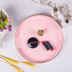img 2 attached to Добавьте каплю розового цвета с современной круглой подноской MAONAME - стильной и универсальной для вашего домашнего декора.