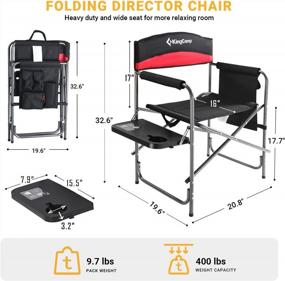 img 2 attached to Experience Comfort And Convenience With 2-Pack KingCamp Heavy Duty Camping Directors Chair - Portable, Foldable, With Side Table And Pockets - Holds Up To 400Lbs!