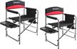 experience comfort and convenience with 2-pack kingcamp heavy duty camping directors chair - portable, foldable, with side table and pockets - holds up to 400lbs! logo