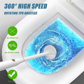 img 1 attached to 🚽 Toilet Scrubber Set with Silicone Brush Heads and Holder - Good Papa Electric Toilet Brush, Floor Standing or Wall Mounted without Drilling