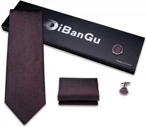 img 2 attached to DiBanGu Men'S Woven Silk Tie And Pocket Square Set For Formal Occasions With Matching Cufflinks - Solid Color Neckties For Elevating Your Style
