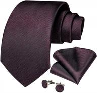 dibangu men's woven silk tie and pocket square set for formal occasions with matching cufflinks - solid color neckties for elevating your style logo