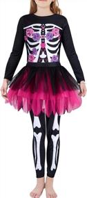 img 4 attached to Lovekider Girls 3D Skeleton Cosplay Jumpsuit Bodysuit Halloween Costume (Size 7-14)