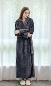 img 1 attached to Soojun Women'S Plush Robe Soft Fleece Shawl Collar Bathrobe
