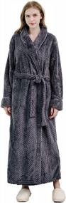 img 4 attached to Soojun Women'S Plush Robe Soft Fleece Shawl Collar Bathrobe