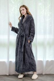 img 2 attached to Soojun Women'S Plush Robe Soft Fleece Shawl Collar Bathrobe