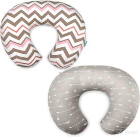img 4 attached to 🤱 Stretchy Nursing Pillow Covers - 2 Pack Slipcovers for Breastfeeding Moms, Ultra Soft and Snug Fit on Infant Nursing Pillow, Arrow Chevron Design - CosmoPlus