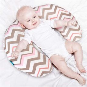 img 2 attached to 🤱 Stretchy Nursing Pillow Covers - 2 Pack Slipcovers for Breastfeeding Moms, Ultra Soft and Snug Fit on Infant Nursing Pillow, Arrow Chevron Design - CosmoPlus