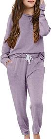 img 4 attached to Apbondy Sweatsuit Sweatpants Loungewear Tracksuit Girls' Clothing ~ Active