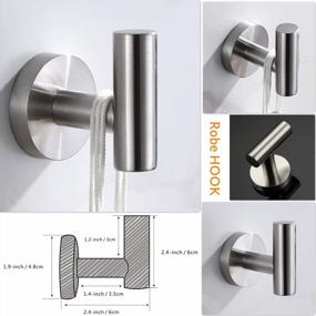 img 2 attached to VELIMAX SUS304 Stainless Steel 4-Piece Bathroom Hardware Accessories Set Wall Mounted Towel Bar Brushed Nickel Towel Rack Set - Robe Hook, Toilet Paper Holder, Towel Ring, 23" Towel Bar