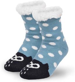 img 4 attached to 🧦 Sherpa Winter Fleece Slipper: Purple Girls' Clothing, Socks & Tights Bundle