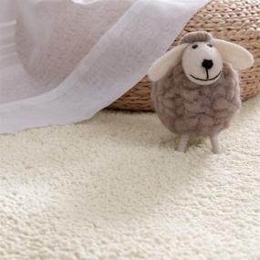 img 1 attached to 🎀 JINCHAN Shag Rug 3x5 - Cream Plush High Pile Rug for Girl Living Room Bedroom - Soft Floorcover for Baby Room - Non Slip Door Mat Entryway - Ivory Indoor Rug