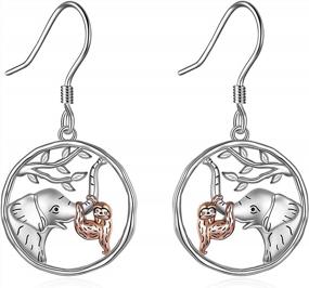 img 4 attached to Stunning 925 Sterling Silver Dangle Earrings: Dragon, Elephant, Bee, Wolf, Horse, And Butterfly Designs For Women & Teen Girls