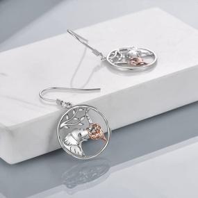 img 1 attached to Stunning 925 Sterling Silver Dangle Earrings: Dragon, Elephant, Bee, Wolf, Horse, And Butterfly Designs For Women & Teen Girls
