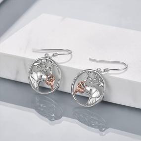 img 2 attached to Stunning 925 Sterling Silver Dangle Earrings: Dragon, Elephant, Bee, Wolf, Horse, And Butterfly Designs For Women & Teen Girls
