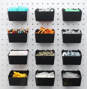 img 4 attached to Pegboard Organization Made Easy With Our Assortment Of Bins, Hooks, And Accessories – Perfect For Garage, Craft, Workshop And Office Spaces (3.62"X2.80"X1.93")