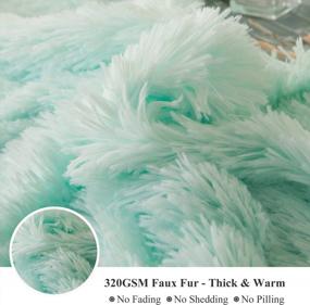 img 2 attached to Plush Shaggy Duvet Cover In Ultra Soft Crystal Velvet, Luxury Fuzzy Bedding (Queen, Aqua Green) With Zipper Closure - 1 Piece Fluffy Faux Fur Comforter Cover